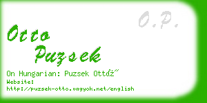 otto puzsek business card